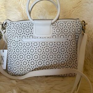 HOBO White and Black Patterned Crossbody Bag